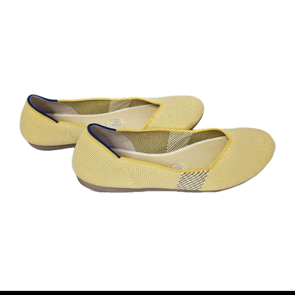 Rothy's Women's 8 Yellow Round Toe Slip On Knit Washable Ballet Flat Comfy Shoes - Picture 4 of 8